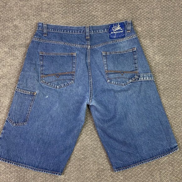 Y2K G Unit Denim Jean Shorts Men's Size 38 Blue Baggy Cotton Vintage Carpenter - Picture 5 of 15